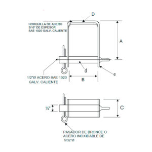 PORTALINEA VERTICAL UNIPOLAR TIPO CLEVIS