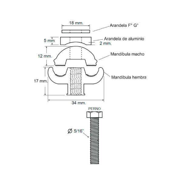 CONECTOR DE DOBLE VIA DE ALUMINIO (AL/AL) Y BIMETALICO (AL/CU)